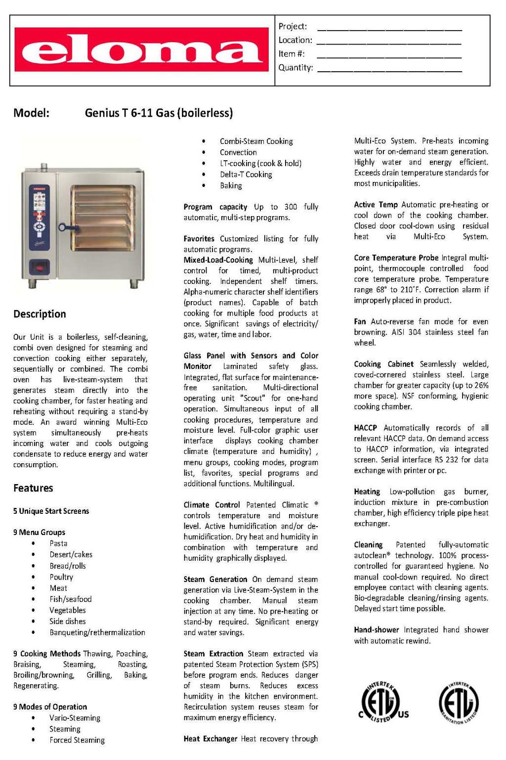 Appliance Specifications 12949 Alcosta Blvd.