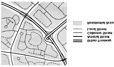 Figure 1. Classification of Streets in an Urban Area. The analysis of traffic loading factors for pavement design was expressed by the partition of traffic loading in to seven categories:!