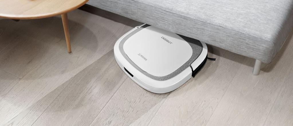 scheduling Supplied with a practical floor mopping attachment Available in two tone Noble White & Grey and also in Elegant Matt Black SUPER SLIM DESIGN CLEANING