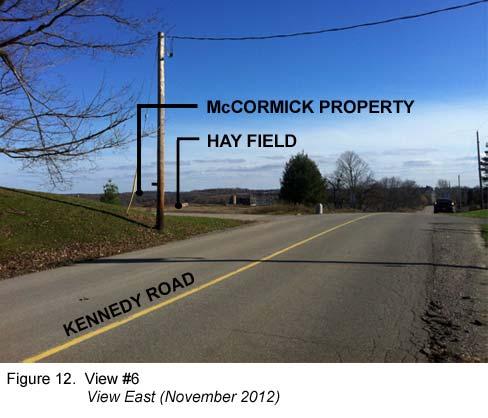 As a result, the subject property is Viewer Superior in the Background of this view. 6. View East There is a section of Kennedy Road that is at a higher elevation.