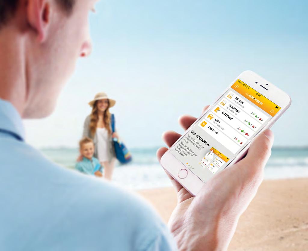Protect your property from anywhere with MyJABLOTRON You can easily set and unset your alarm or control your devices remotely via