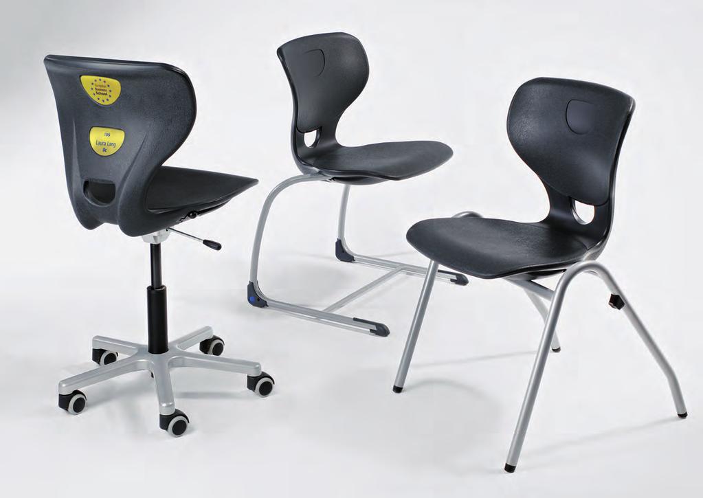 This simultaneously increases attention levels during the learning process. The perfectly shaped seat shell with spring action and the matching base frame make this possible!