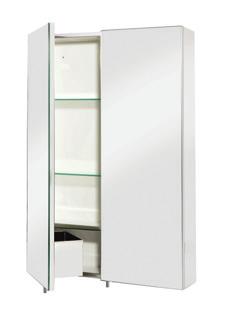 with mirrored door Discreet storage solution, ideal for small spaces Slimline oval mirrored glass door 90