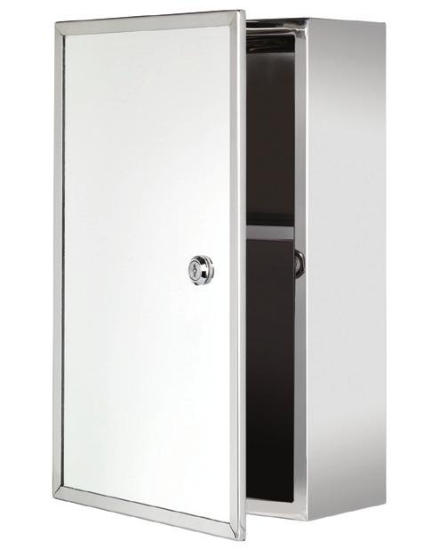 Packaging: White box with TRENT LOCKABLE STAINLESS STEEL Highly polished stainless steel cabinet with