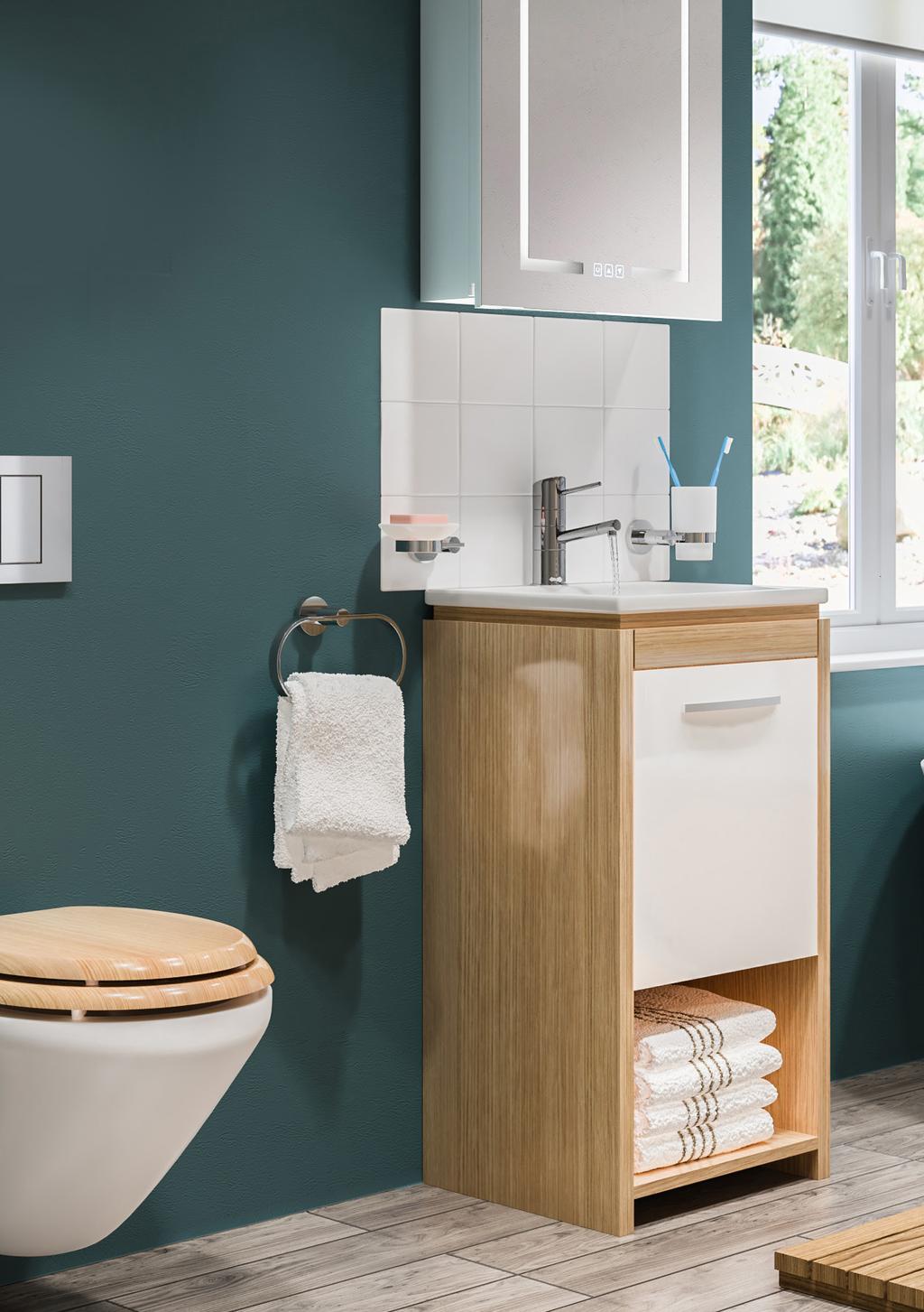 BATHROOM FURNITURE Add statement bathroom furniture for a versatile design solution.