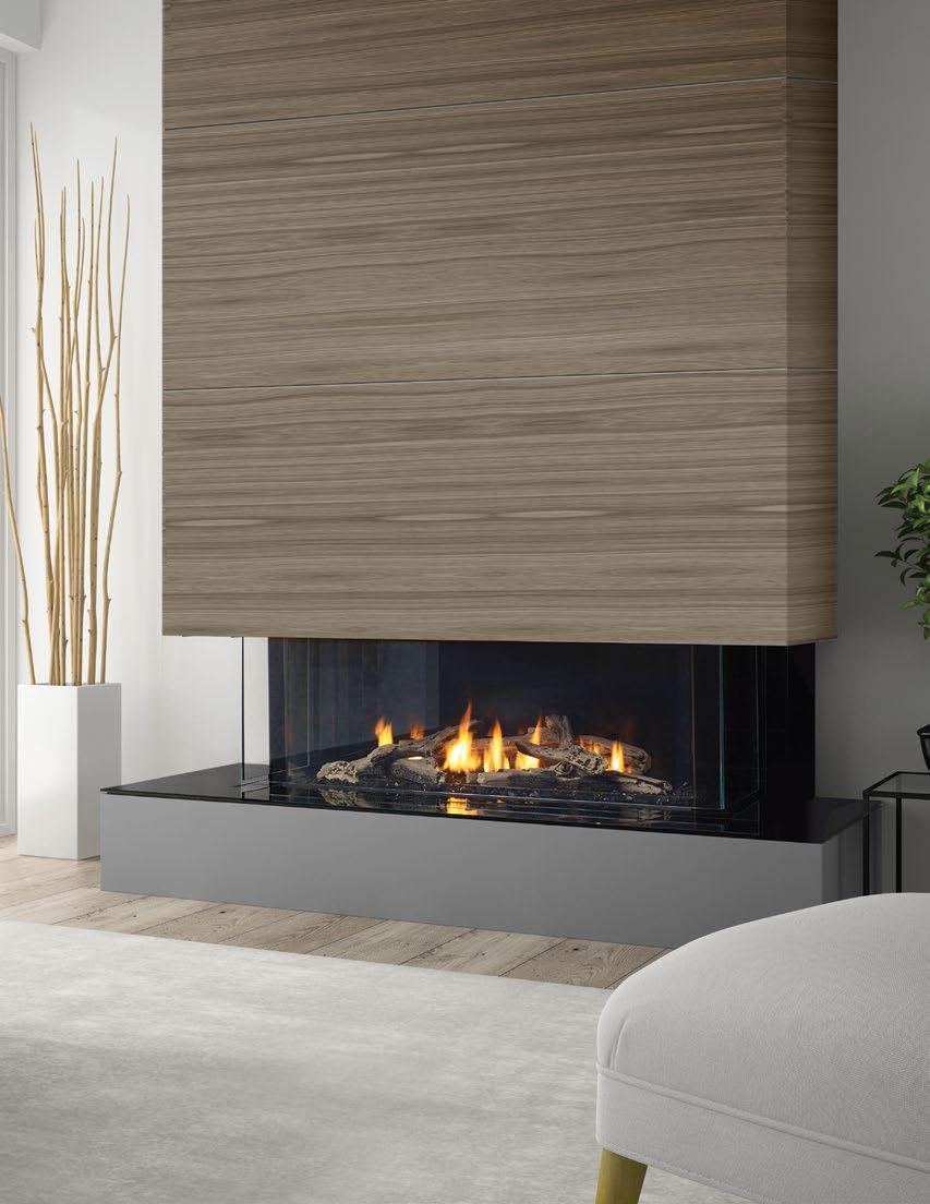 Unlimited Finishes Use any finishing material right to the edge of the fireplace, even wood!