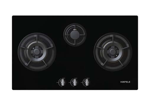 5 V type D) With safety device integrated in each burner Brass burners Cast iron pan support Product dimension: 780 x 460 mm Built-in dimension: 650 x 350 mm HH-783GGD Cat. No. 534.01.