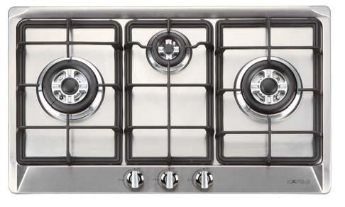5 V type D) With safety device integrated in each burner Brass burners Cast iron pan support Product dimension: 750 x 450 mm Built-in dimension: 710 x 420 mm Price: 14,850.- Special: 8,290.