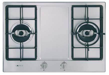 GAS HOBS VIENNA SERIES Price: 16,500.- Special: 10,990.- HH-72GS Cat. No. 536.06.113 Material: Stainless steel Burners: 2 Gas burners 2 x Triple ring burner (4.