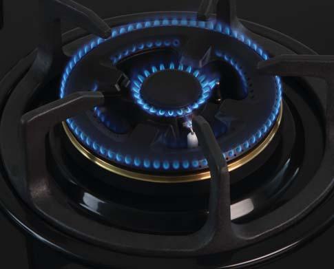 5 NOZZLES INJECTION (SELECTED MODEL) Some Häfele Gas Hobs are equipped with up to 5 gas nozzles for powerful and highly efficient performance to release the gas to the burners.