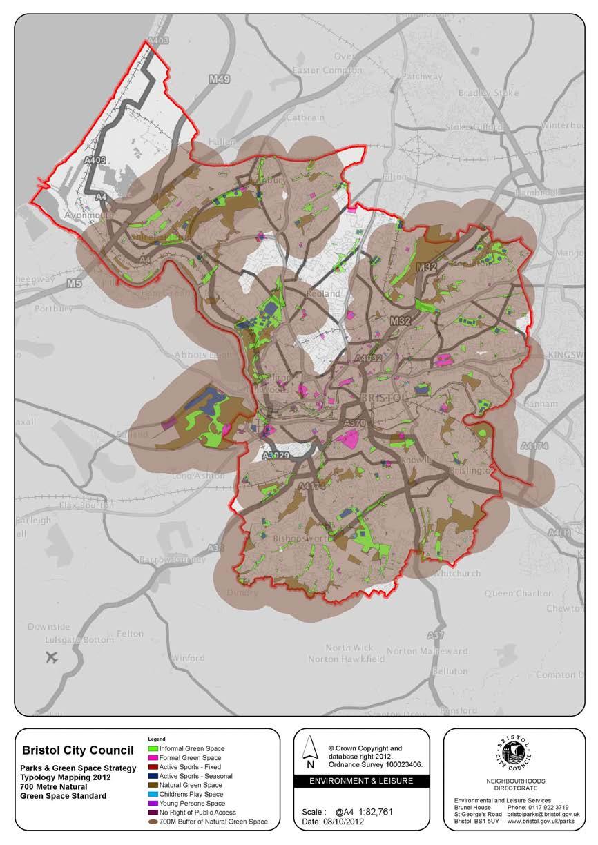 MAP 4: Publicly accessible natural green space: distribution and gaps (700 metres) From 2006-8 an intensive and comprehensive period of engagement took place between citizens and the council [8].