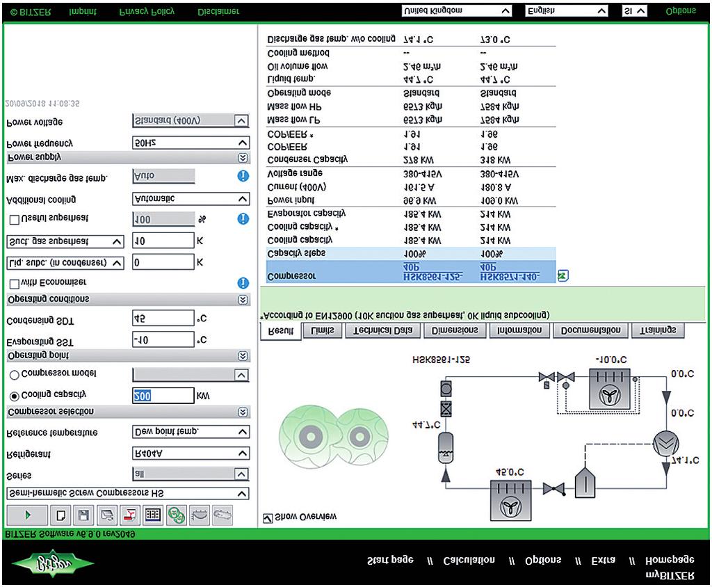 Performance data The BITZER SOFTWARE is available in many languages as a download for Windows as well as a webbased version. It is compatible with any browser and always up to date.
