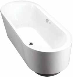 Code: 18344A-GAB-0 Evok Oval Freestanding BubbleMassage Bath Attached heated air blower air switch operation L 1700 x W 750 x D 610 Seating