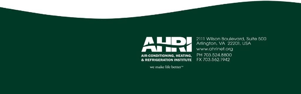 AHRI Guideline W (I-P) 2014 Guideline for Selecting, Sizing, &