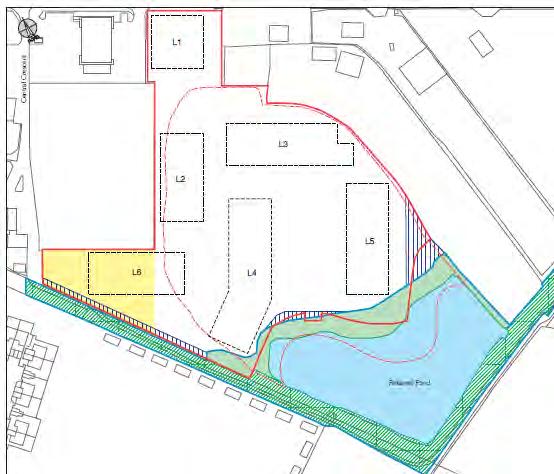 Application site located in south eastern quadrant of wider site with outline planning permission Site is primarily made up ground following partial infill of