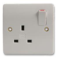 switch and as a single modular socket outlet without a switch.