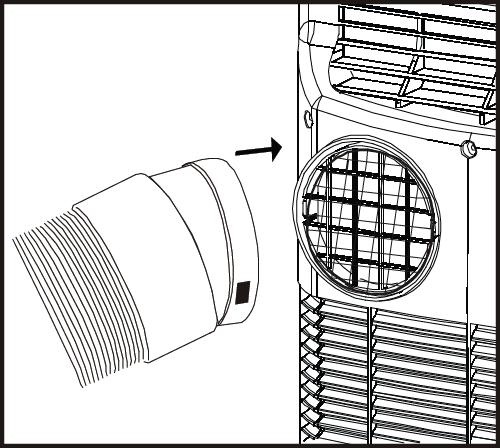 Attaching the Duct Connectors to the Exhaust Hose 5. Attach the connectors to the hose: A. Extend the ends of the exhaust hose. B. Thread the duct connector on by turning it clockwise until it stops.