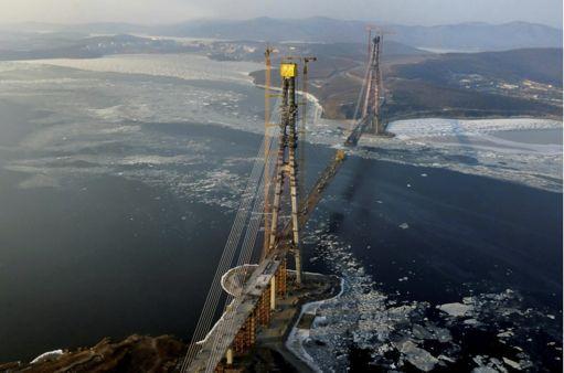 Russky Island Bridge! Unique signature bridge! Worldwide longest cable stayed span! 1104m main span!