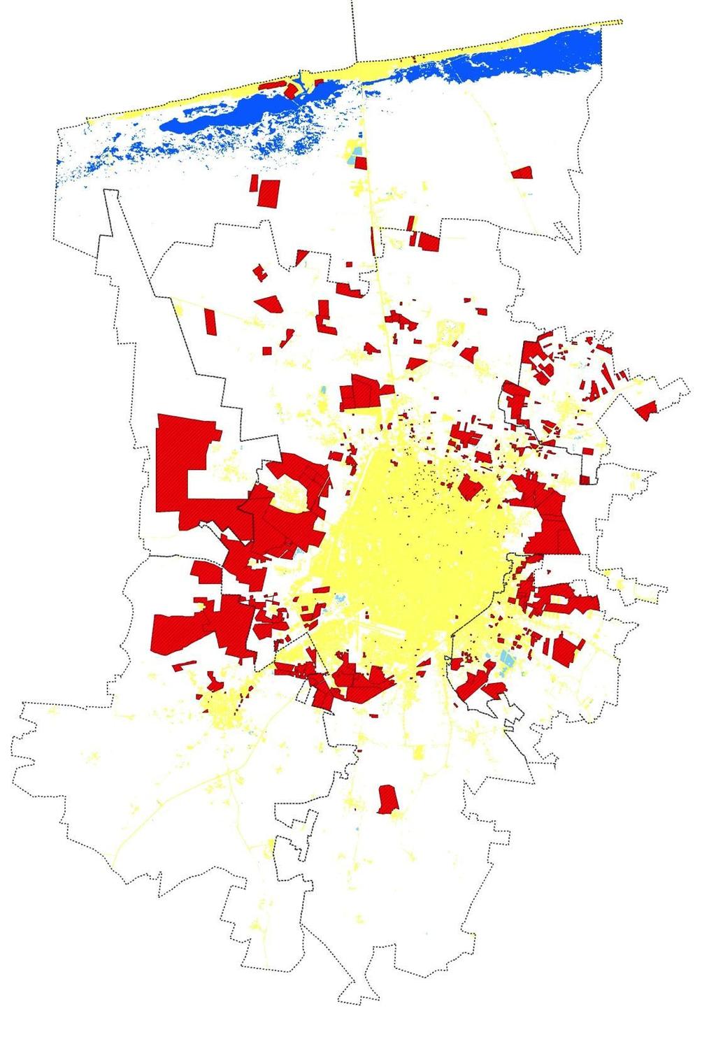 Urban Housing Real Estate Excess, 2014 Merida s Urban Area (2014) 24,335 ha Housing Projects (approbed or in a process of approbal, 2014): 15,678 ha Vacant Land within the City: 2,510 ha Total Urban