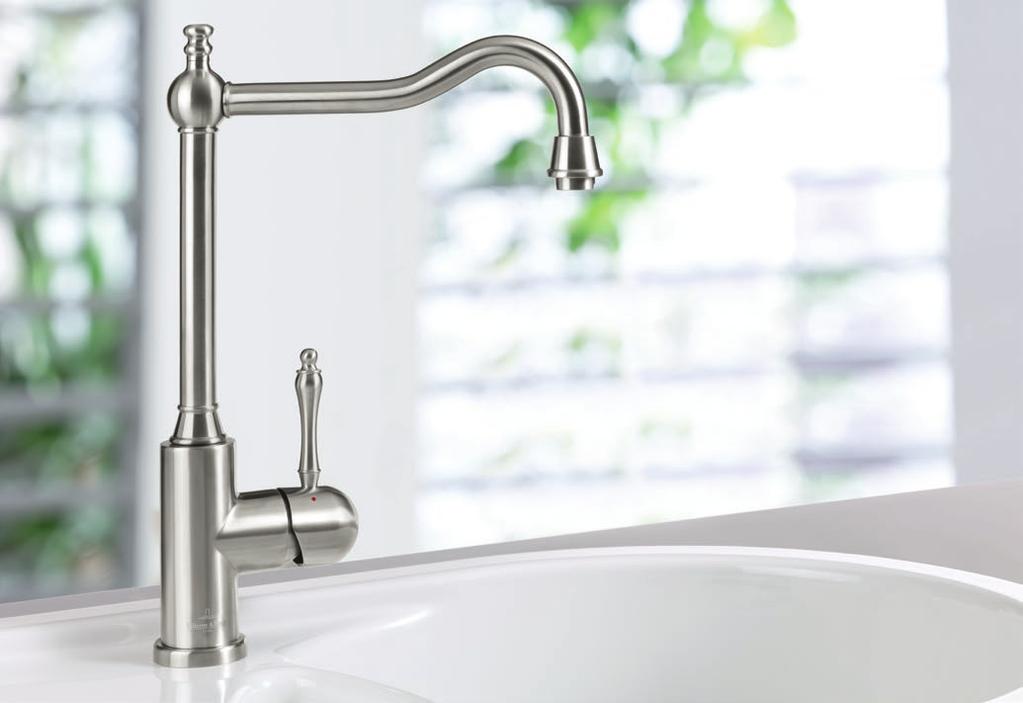 Avia is a classical, elegant tap fitting with a solid body and attractive
