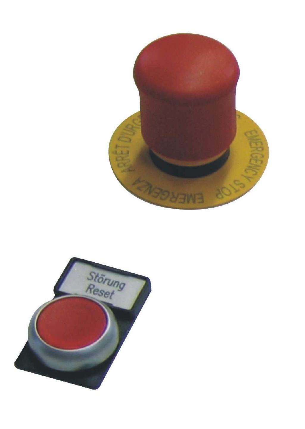 2-8 Introduction Lockable main switch Fig. 2-3 Alockablemainswitchislocatedonthecontrolcabinetorcontrolconsoleof the extruder. The colour identification is a red handle on a yellow background.