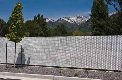 Slat Length 1 shorter than the overall height of the fence Wind Load and Privacy Factor Approximately 75% (Based on wire/mesh used-stretch tension) Colors Beige, Redwood, Black, White, Royal Blue,