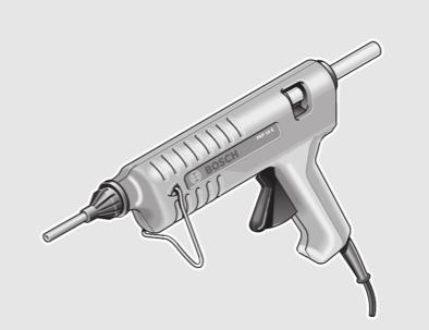 Hot-glue Gun: The hot-glue gun is suitable for swiftly gluing clean, dry and grease-free materials with steaming fusion glue.
