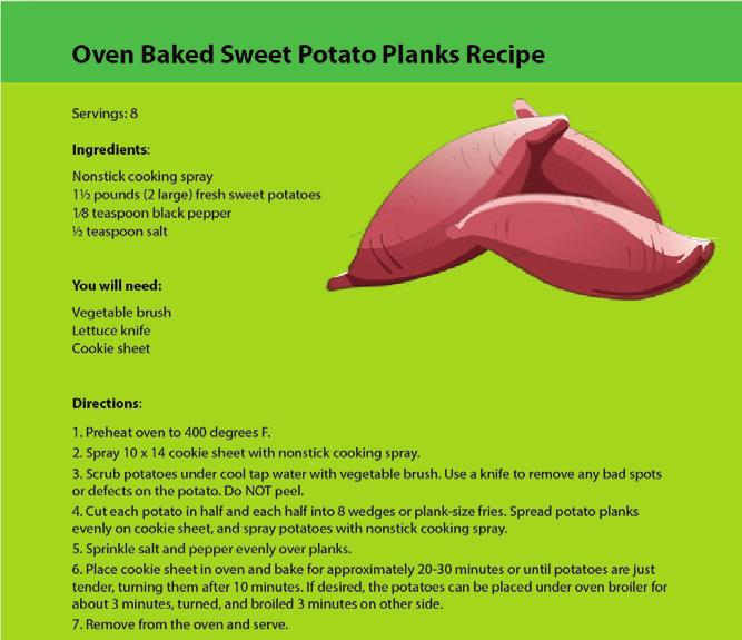 Get Your Garden Growing Activity #3: Oven Baked Sweet Potato Planks Recipe 1.