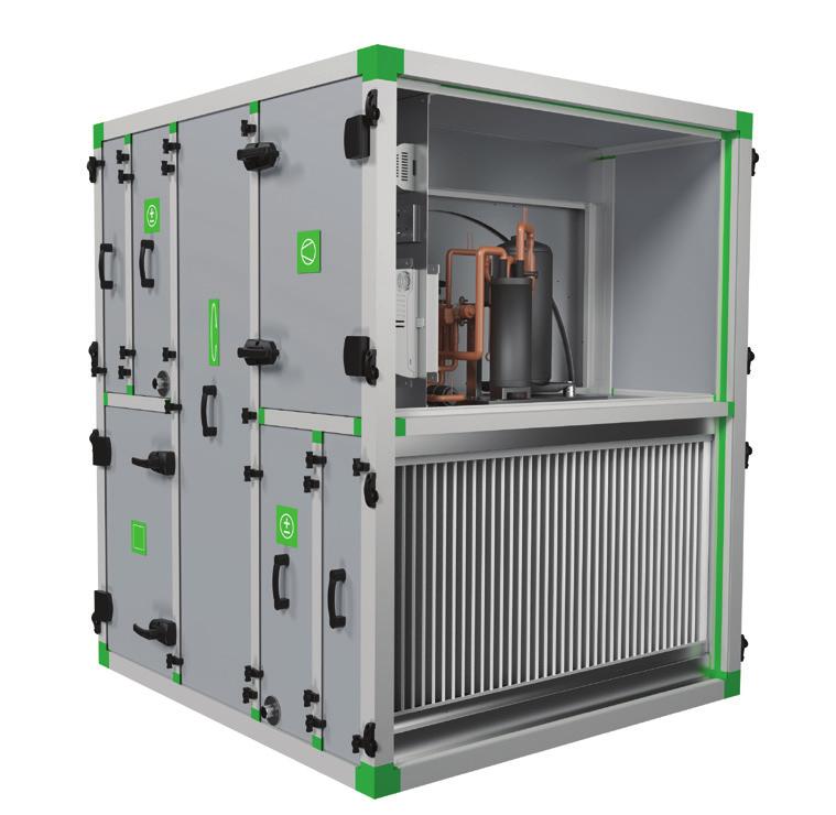Ensuring of the required energy demand with the use of up to two circuit heat pump systems. R410A type environmentally friendly cold medium used in the heat pump circuit.