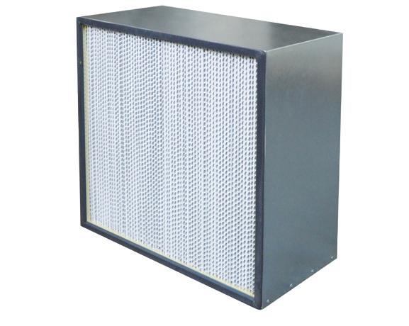 MDF filter frame with separate aluminum and fiberglass media. Temperature resistant up to 100 C.