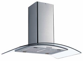 CAnopy SERIES complimentary designs LOH9008G 90cm Stainless Steel and Glass Wall Canopy Rangehood Features Stainless steel / Glass finish Single tangential motor 700 m 3 /hr extraction capacity 3