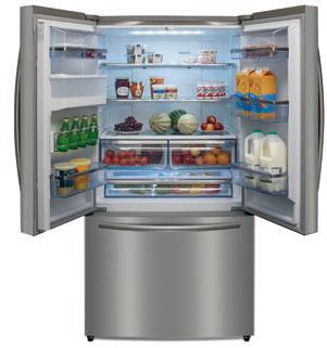 French Door Fridge Freezer CAFF30 CAFF30 h:1776mm w:912mm d:705mm [inc. door - excl. handle] d:765mm [inc. door and handle] PERFORMANCE - Energy Class A+ - Energy consumption 410kWh/yr - Max.