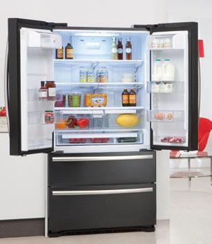- Auto defrost - Frost-free - Twist ice maker [in freezer] - 100% CFC/HFC free - Enhanced LED lighting DESIGN - Black doors with a black cabinet - Metal curved handles CAFF40BK STORAGE - 4