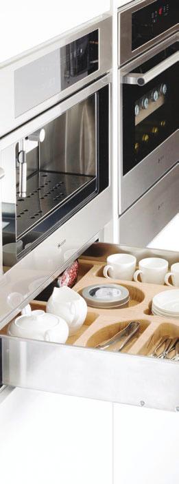 STORAGE Stylish, organised and, when placed near a coffee machine or wine cabinet, convenient too.