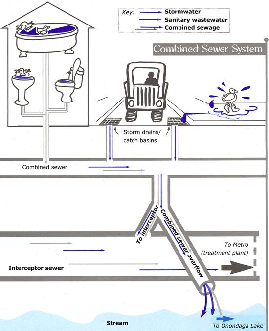 Stormwater Issues - CSO Combined sewer systems are sewers that are designed to collect rainwater runoff, domestic sewage, and industrial wastewater in the same pipe.