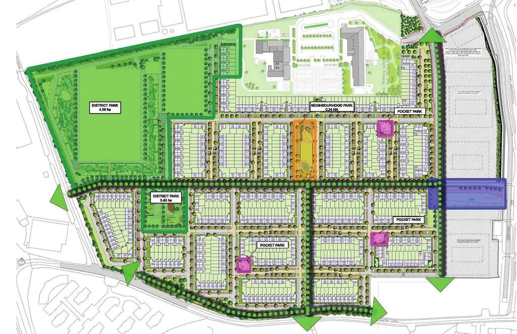 Proposed Masterplan - Green Infrastructure Strategy District Park 4.