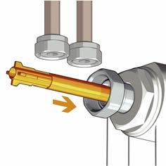 Conversion into thermostatic valve 56 series valves can be converted into thermostatic valves by fitting a control head of the 99, 00, 0, 0,