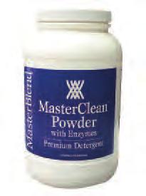 CARPET & RUG PRODUCTS MasterBlend MasterClean PREMIUM POWDER DETERGENT WITH ENZYMES MasterClean Premium Powdered Detergent with enzymes is designed to be the best performing powdered detergent in the