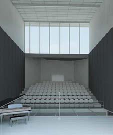 COMPREHENSIVE DESIGN SUZUKI MUSIC SCHOOL UP A music school designed with the intent of expressing the attack and delivery of sound from the recital hall represented by the shifted placement floor