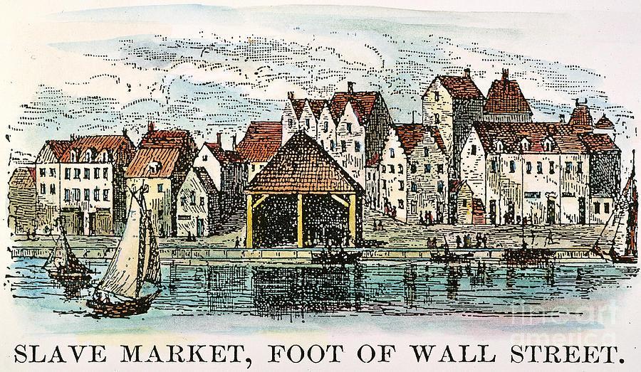 Left: A slave market where