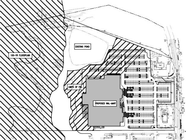 Memorandum Figure 5: Proposed Wal-Mart Site with Floodplain and Limits of Fill www.bergmannpc.com Phone: 585.232.