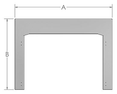 3.2.9.5 Option 2 Finish Basix Surrounds The Option 2 Finish Basix Surrounds are offered as stocked items in various sizes with a ¾ outer edge flange.