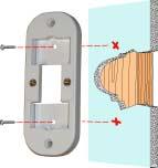 Locate a 2x4 wall stud in a convenient location. Step B. Orient the control bracket as shown over the 2x4 stud. Step C. Use the 1 wood screws in either the inner or outer mounting holes.