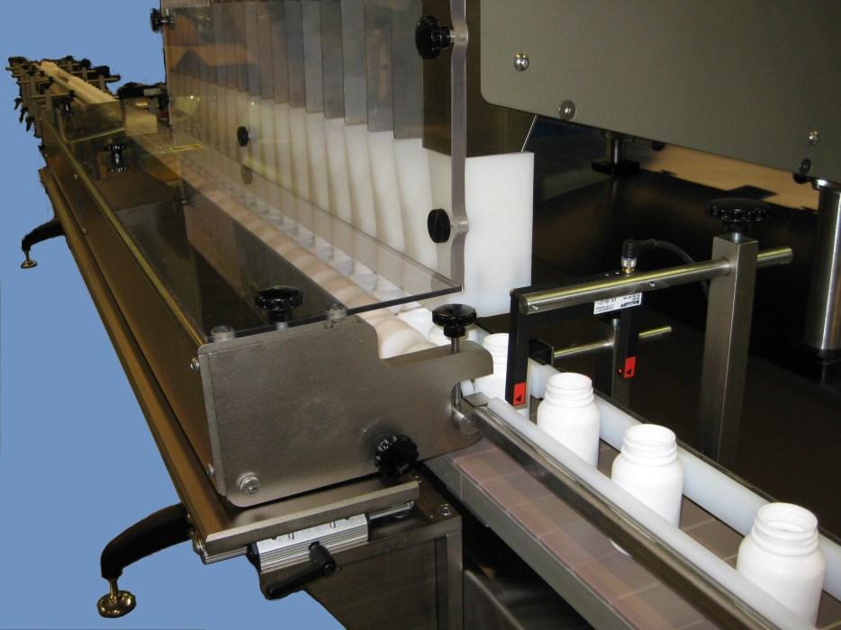 Mono Rail Sanitary Conveyor: Bottle Handling Systems IPS Sanitary Conveyors feature a mono rail design.