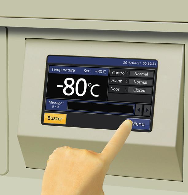 LCD touch panel on TwinGuard chest freezers ENHANCED USE & INTELLIGENT SECURITY The freezers are managed and monitored by an integrated microprocessor controller with a comprehensive alarm system and