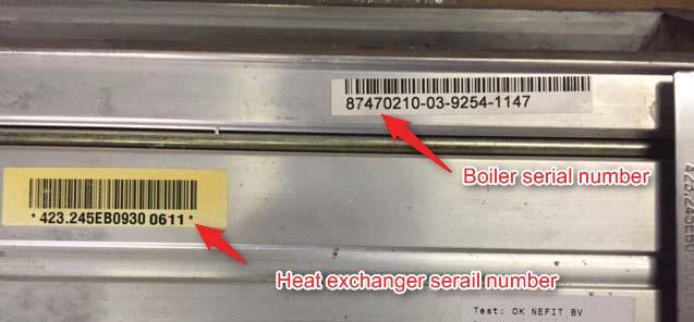 Bulletin Number: BG-47 Model: GB142 & GB162 Series Boilers echnical Service Bulletin Heat Exchanger Serial Number Location Introduction his bulletin identifi es the locations of GB142 and GB162 heat