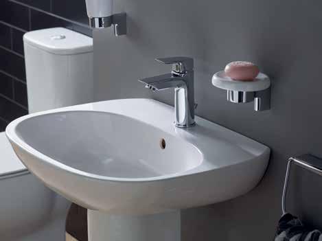 The parallel, horizontal lines of the spout and handle reflect the flat ceramic surfaces perfectly.