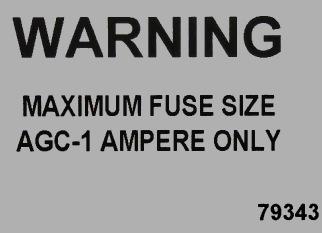 WARNING LABEL MAX FUSE 1A 79343 3