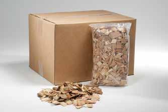 Load wood chips. Measure one container full of dry wood chips. Soak dry chips in water for 5. Shake excess water off wood chips.
