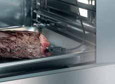Features side-opening doors* over the oven s full height, with stainless steel, or as shown here, aluminum-backed. 24 inches wide with a panoramic view of the interior. Steam without pressure.